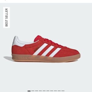 NWT Adidas Gazelle Red Indoor Sneakers